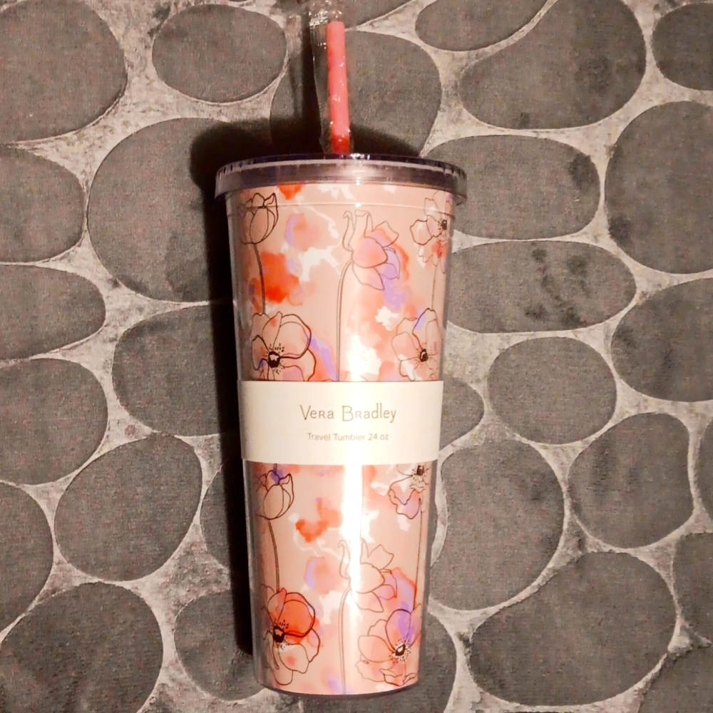 Vera Bradley Travel Tumbler Anemone Watercolor